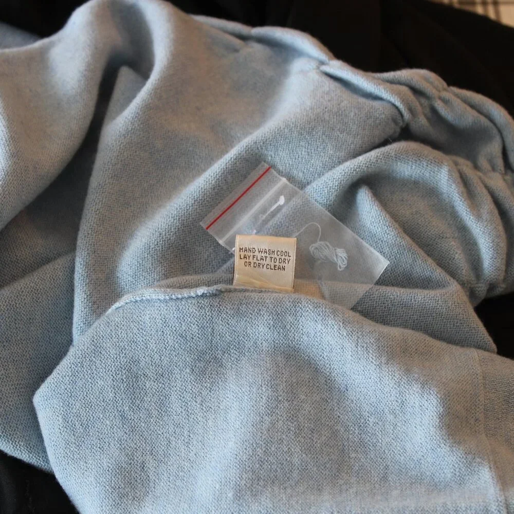 Peter Millar Long Cashmere Cardigan Sweater with Tie Light Blue XL New - Picture 7 of 11